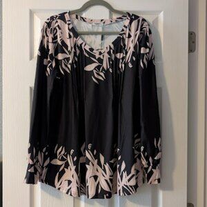 New Zeagoo Women's Puff Long Sleeve Boho Shirts Casual V Neck Floral Soild Flowy